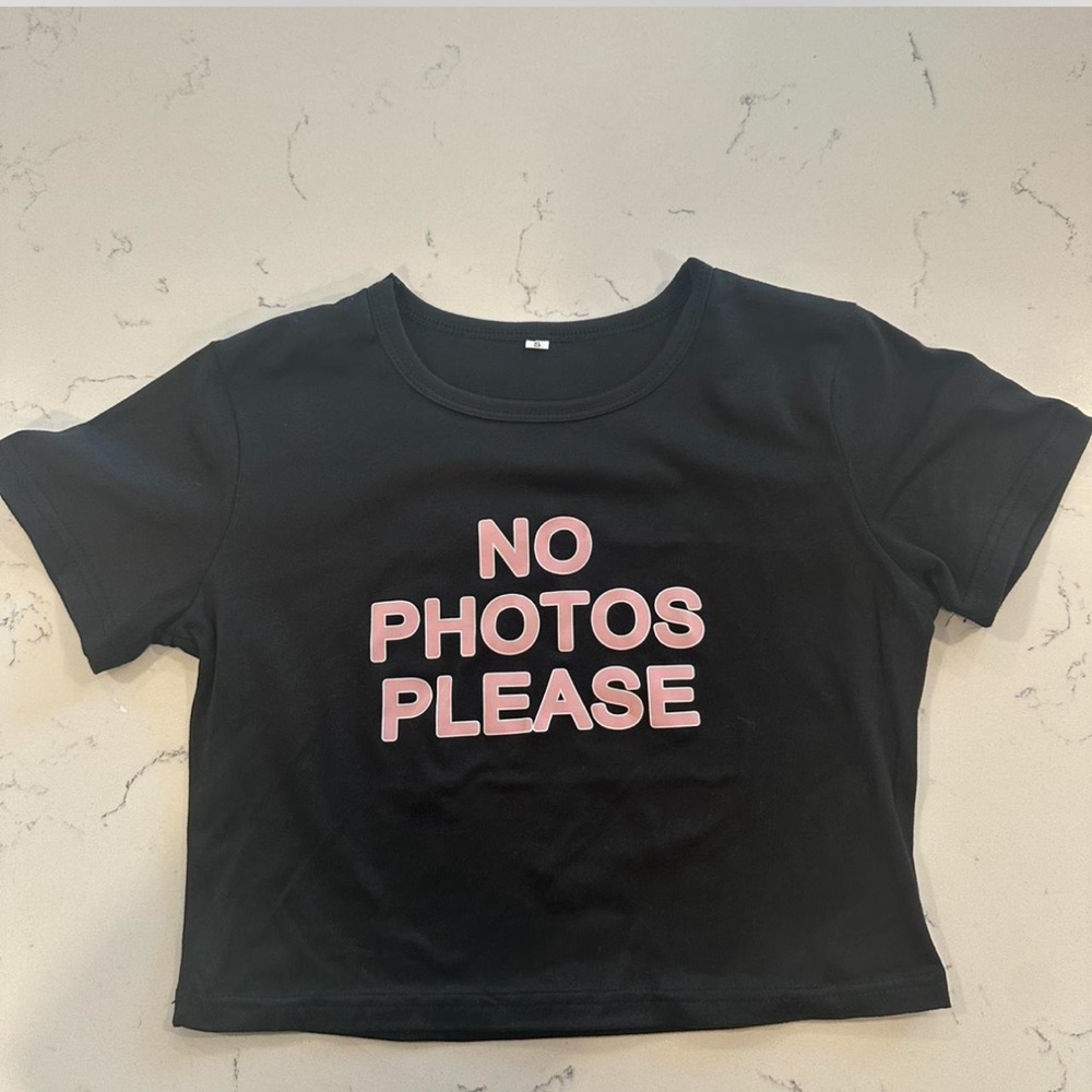 Black Shirt with Pink Text